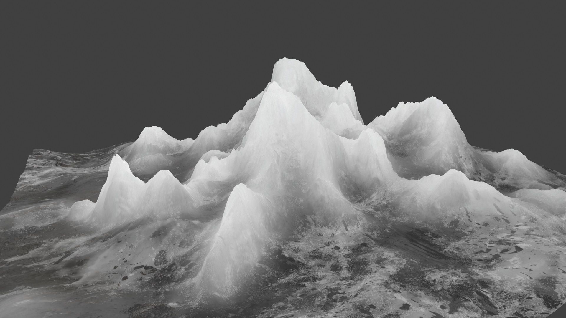 iceberg snowy mountain Low-poly 3D model_1