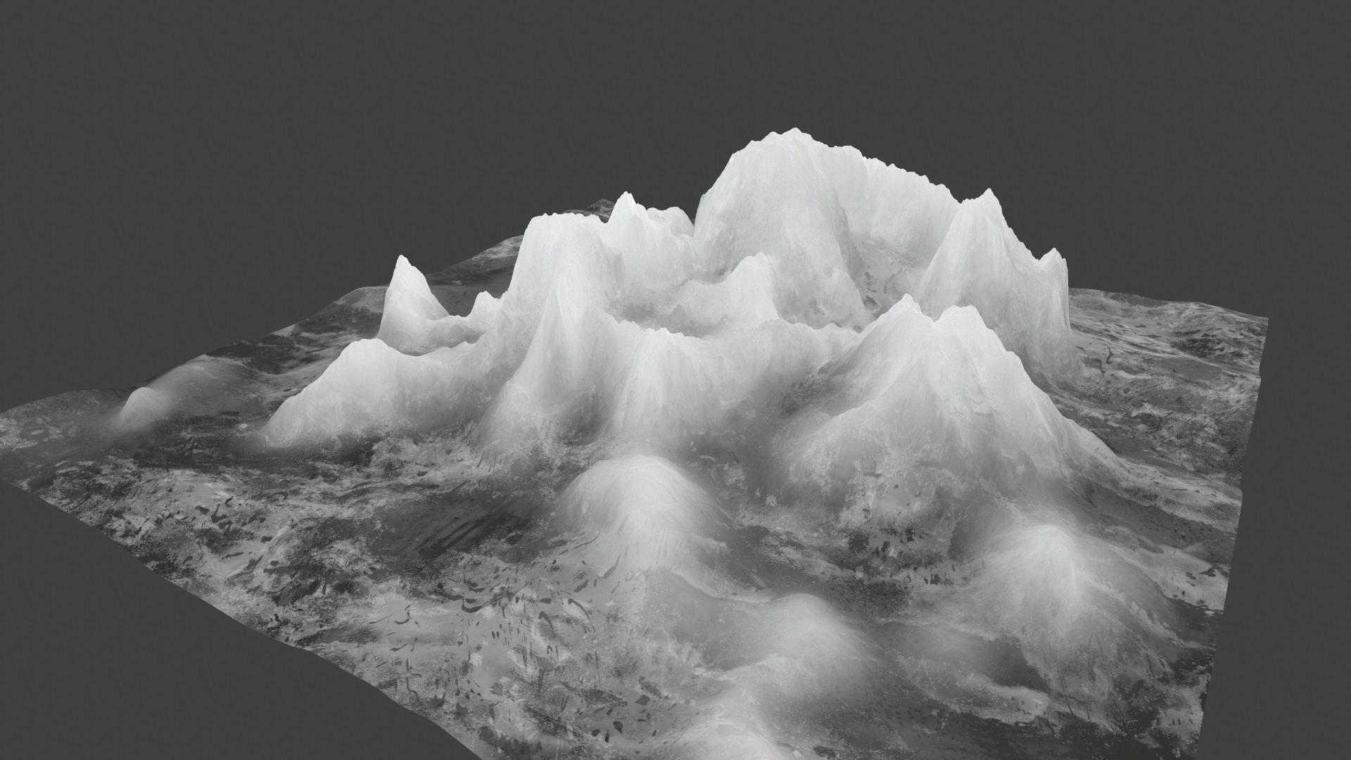 iceberg snowy mountain Low-poly 3D model_11