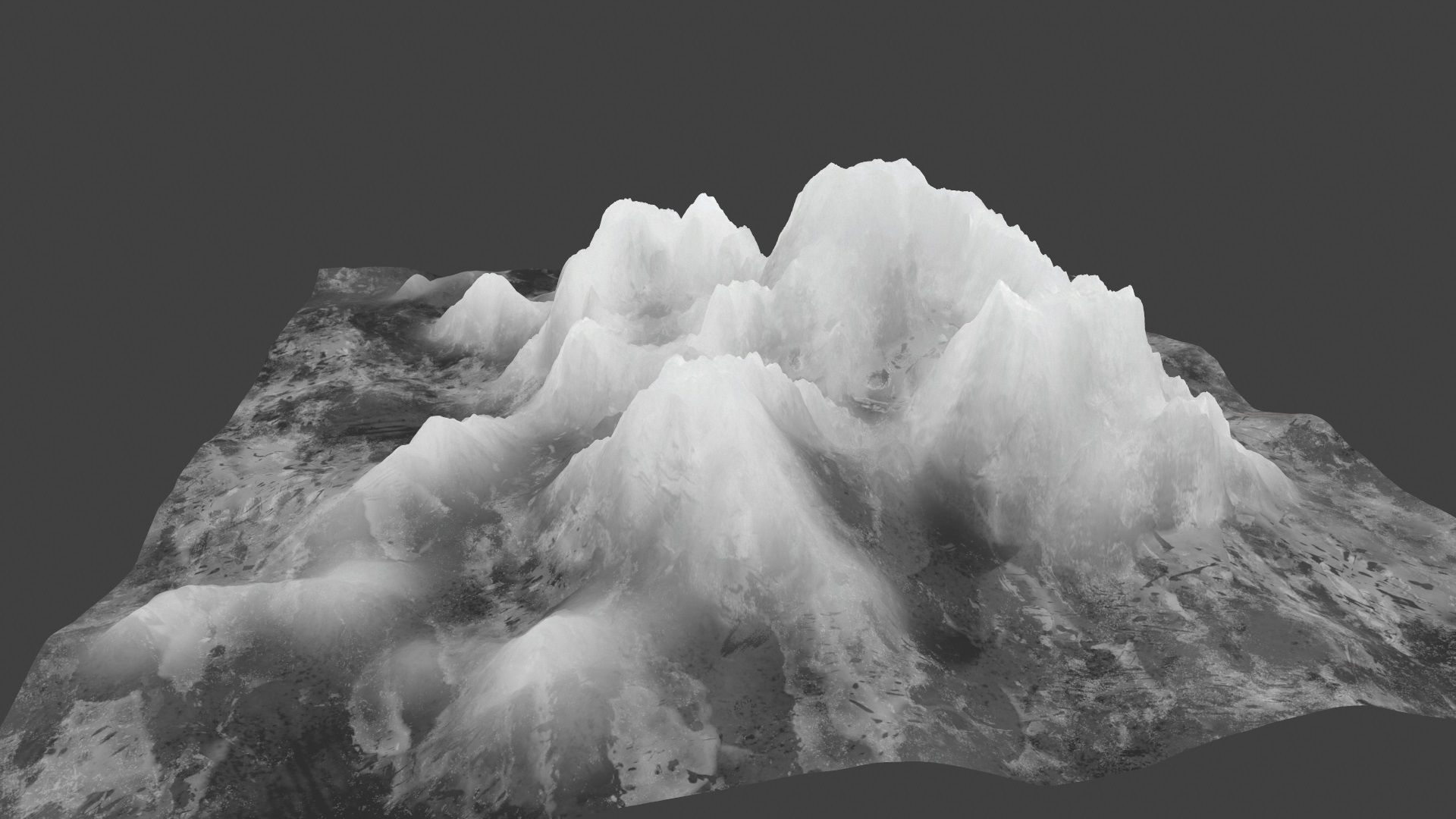 iceberg snowy mountain Low-poly 3D model_10