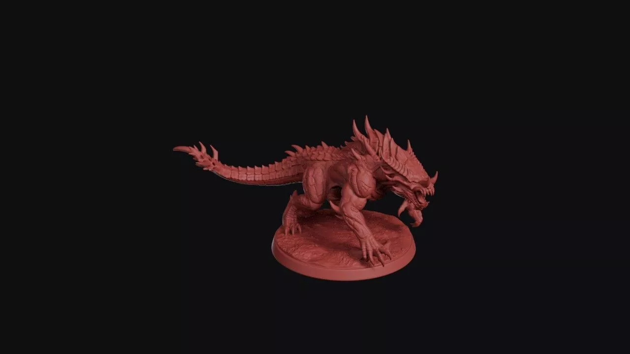 Jungle Reptilian Beast Monster Miniature 3D print model