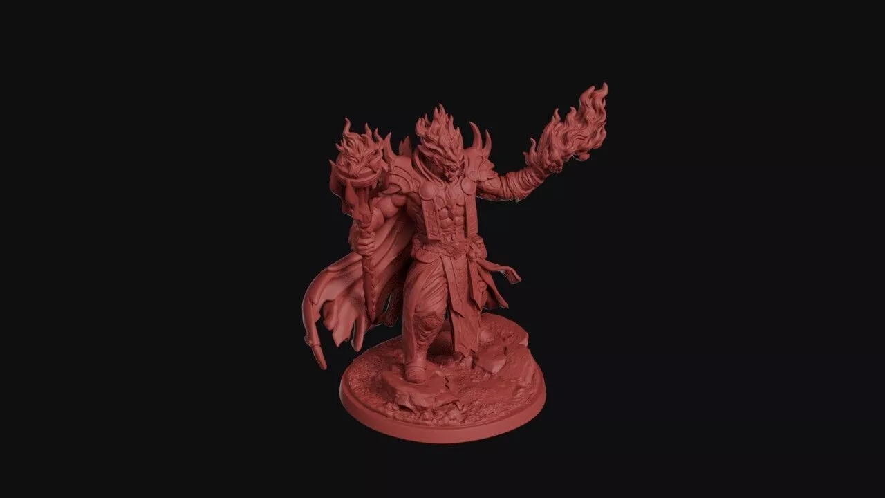 Infernal Flame Priest Caster Miniature 3D print model
