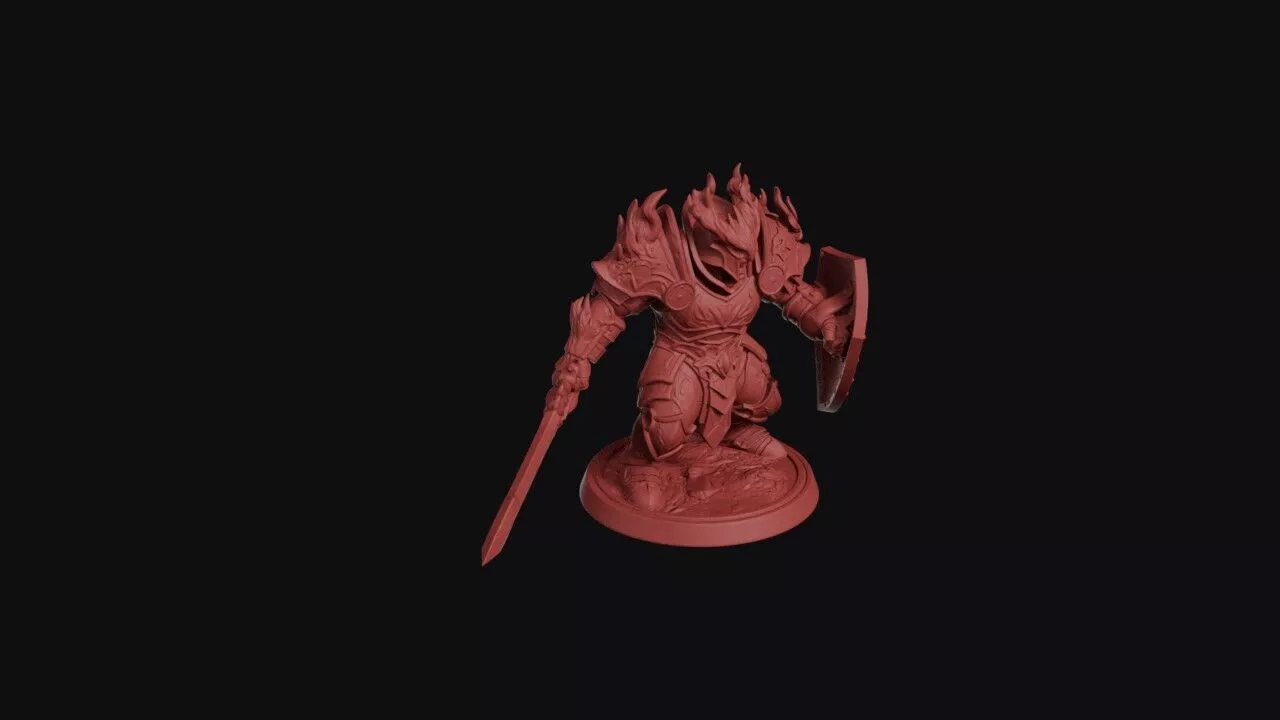 Infernal Flame Paladin Knight Miniature 3D print model