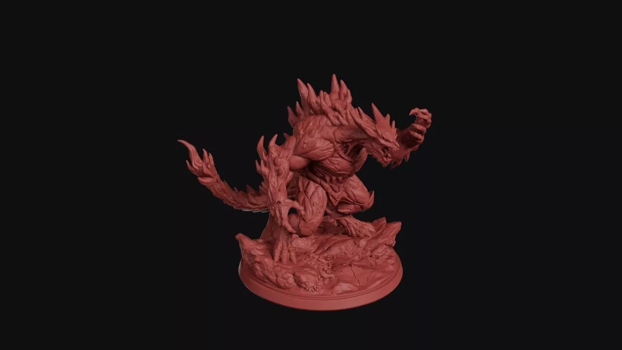 Infernal Magma Monster Beast Miniature 3D print model