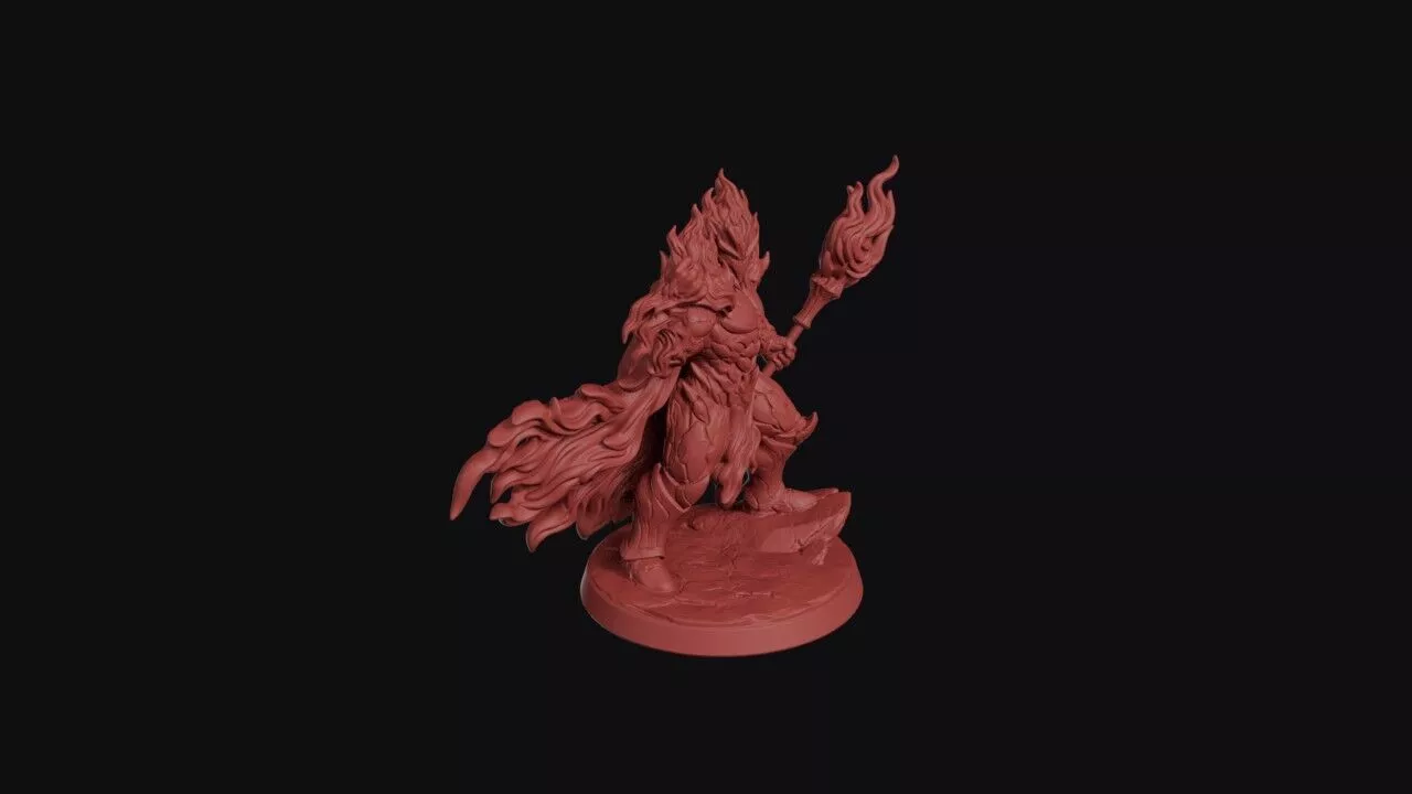 Infernal Flame Lord Elemental Miniature 3D print model