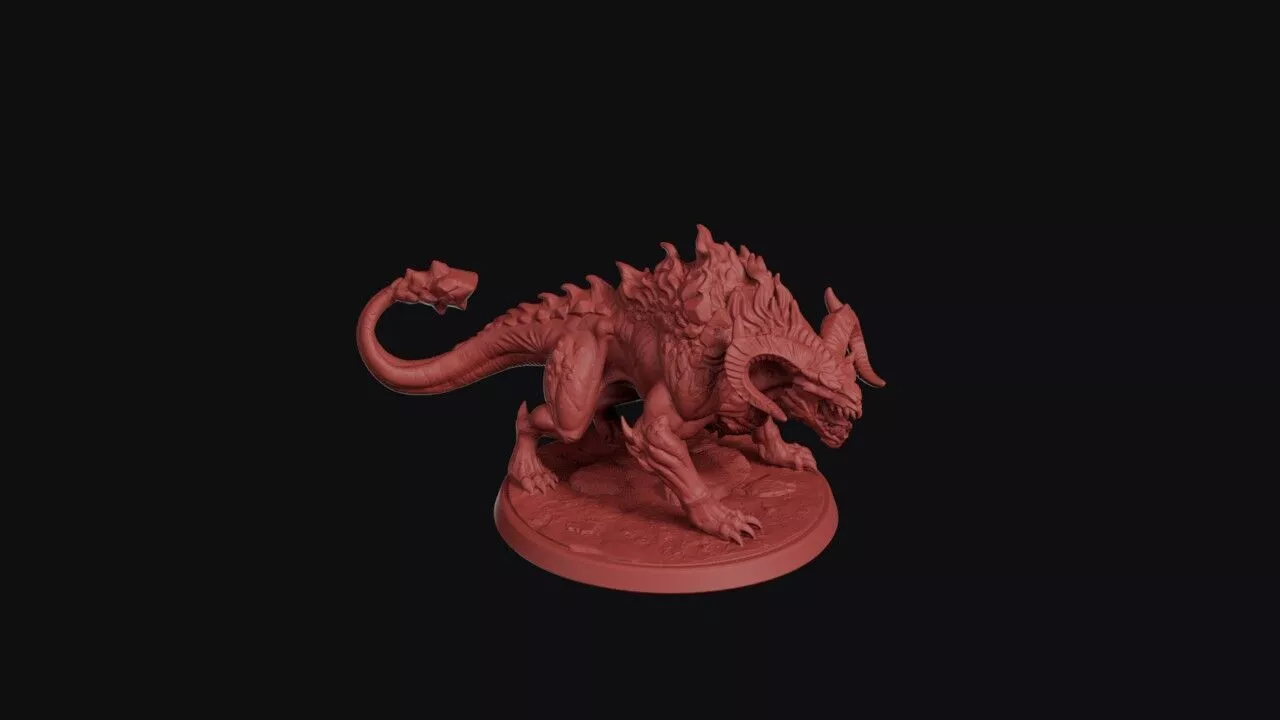 Infernal Flame Beast Monster Miniature 3D print model