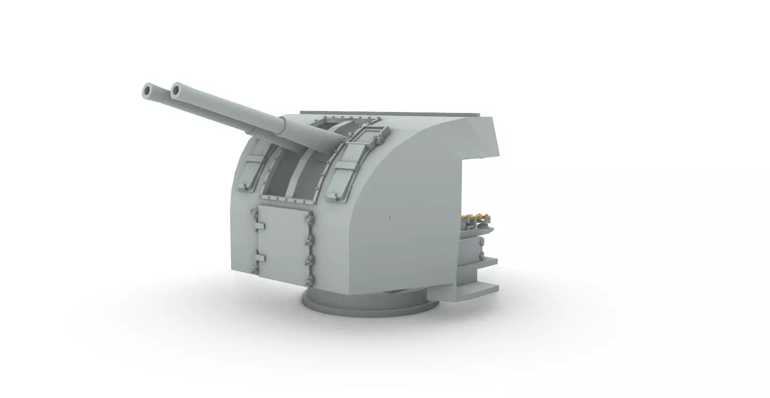 Mark 16 XVI Naval Turret Low-poly 3D model