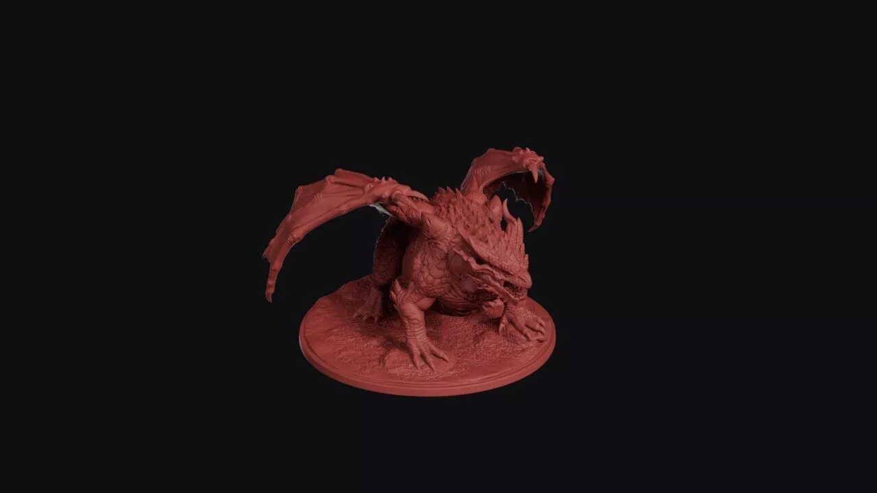 Bulky Corpulent Dragon Monster Miniature 3D print model