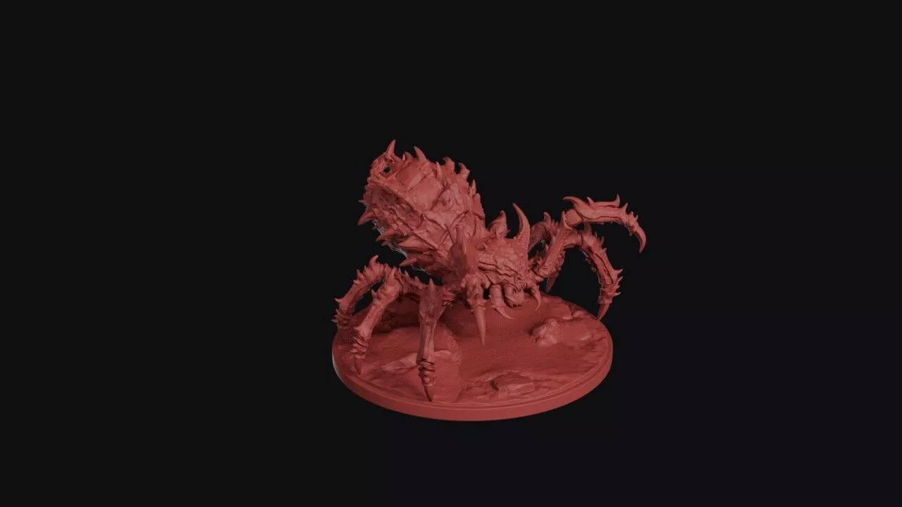 Demonic Horned Spider Monster Miniature 3D print model