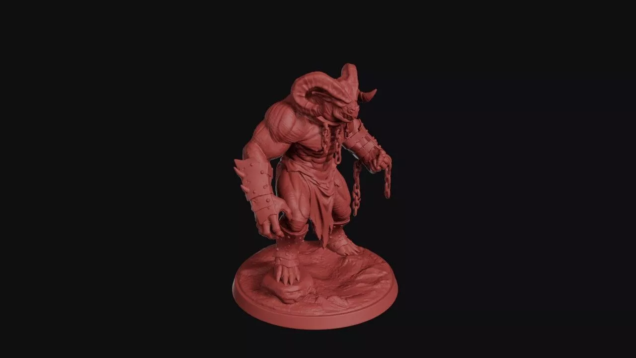 Demonic Chained Slave Brute Miniature 3D print model