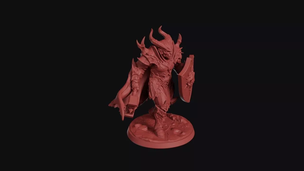 Demonic Hell Knight Paladin Miniature 3D print model