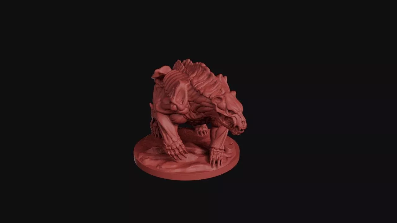 Skeletal Undead Bear Monster Miniature 3D print model