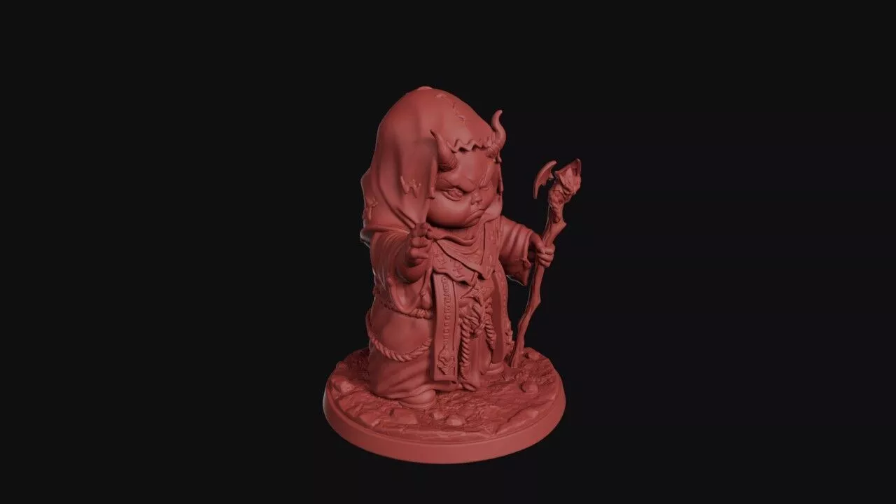 Cute Baby Priest Cultist Miniature 3D print model