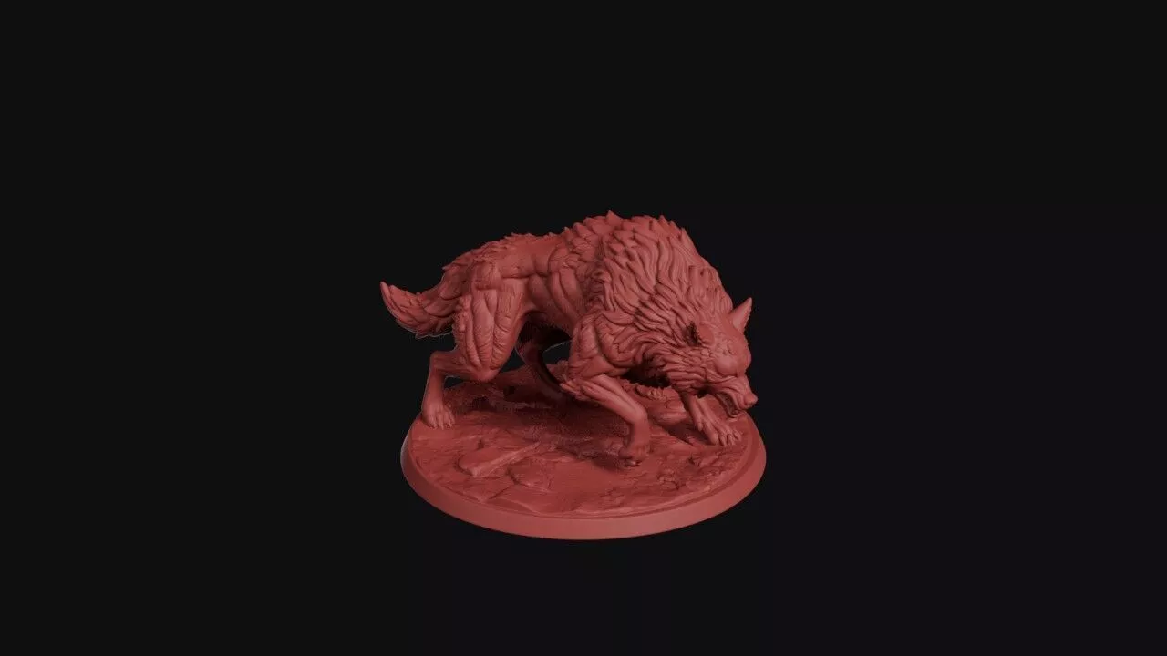 Ancient Dire Wolf Beast Miniature 3D print model