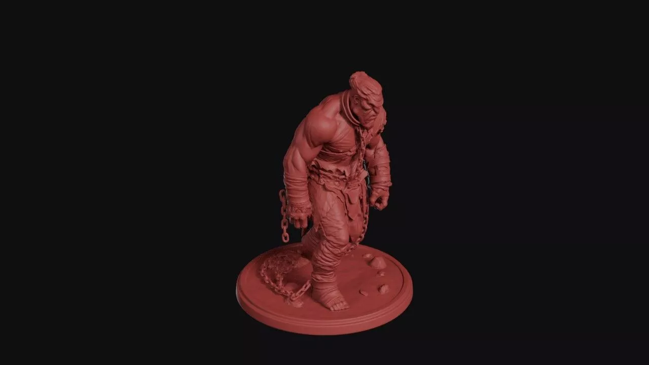 Ancient Gladiator Slave Thrall Miniature 3D print model