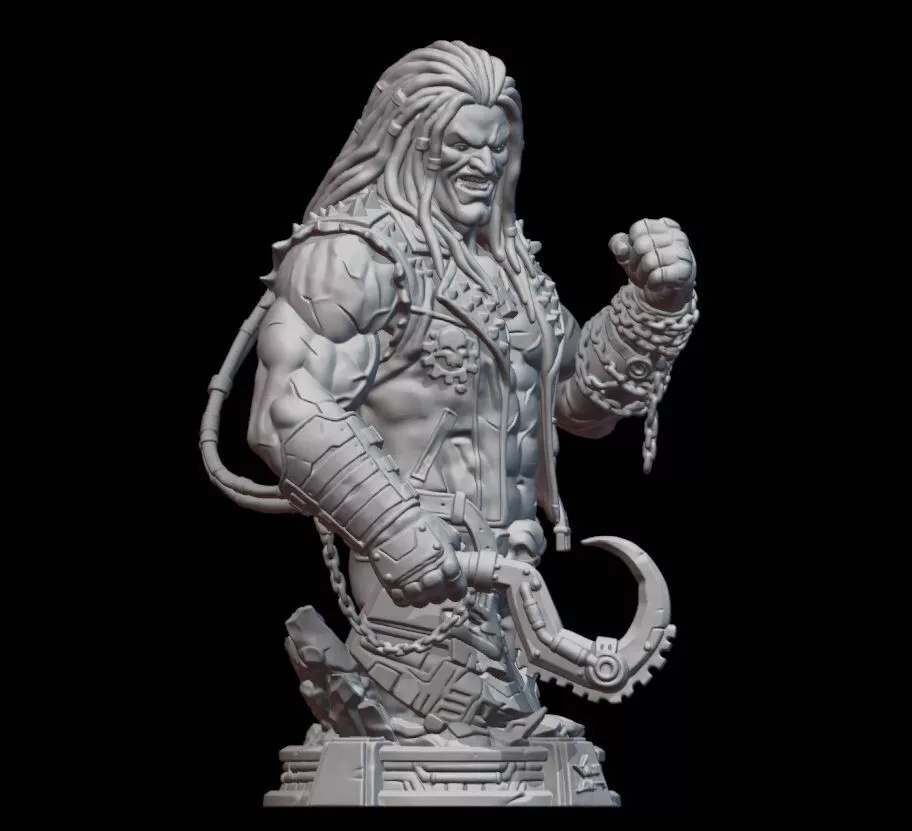 Galactic Bounty Hunter Bust Sci-Fi Brawler Printable Model 3D print model