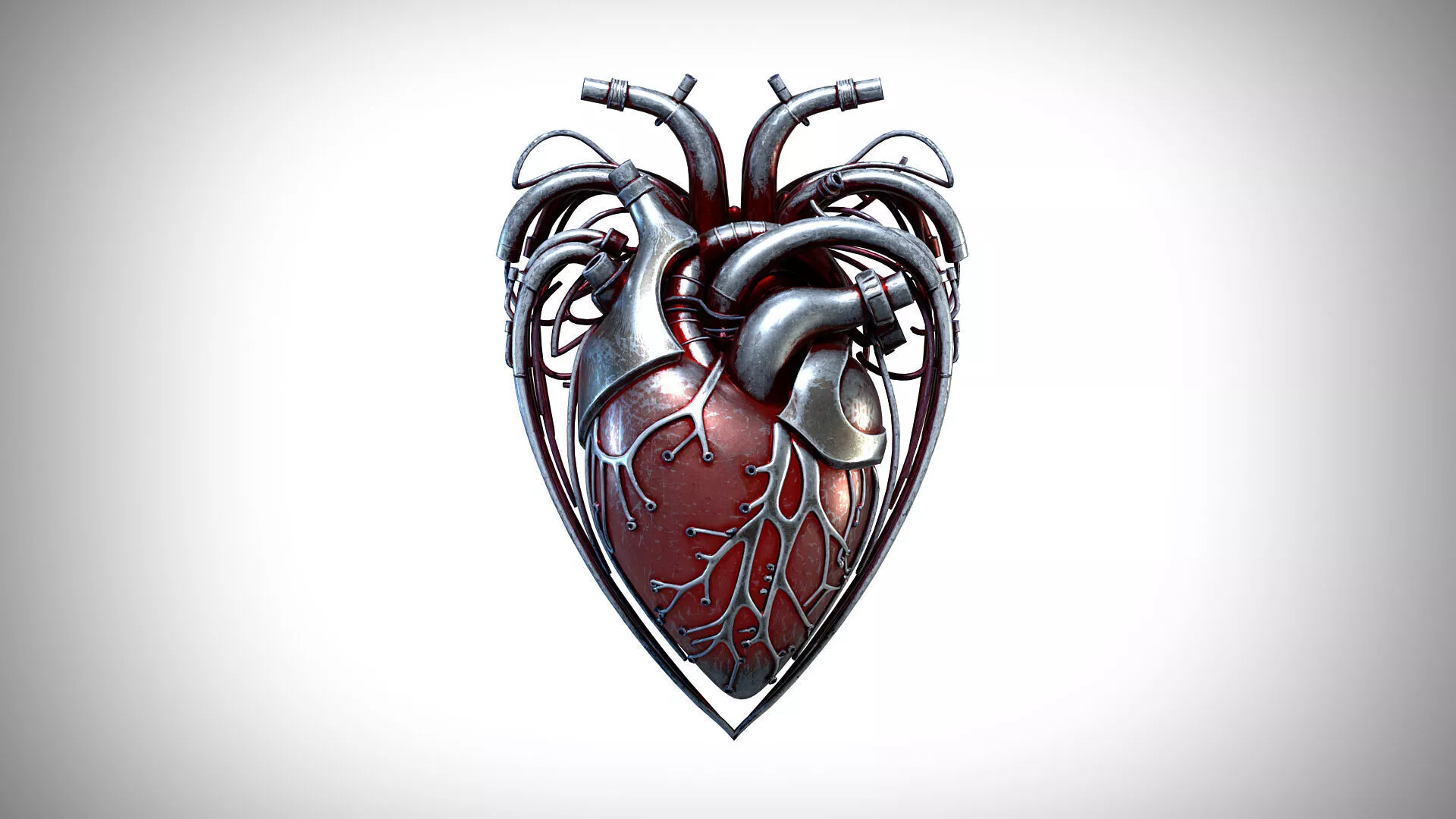 Cyber Heart 01 PBR Low-poly 3D model