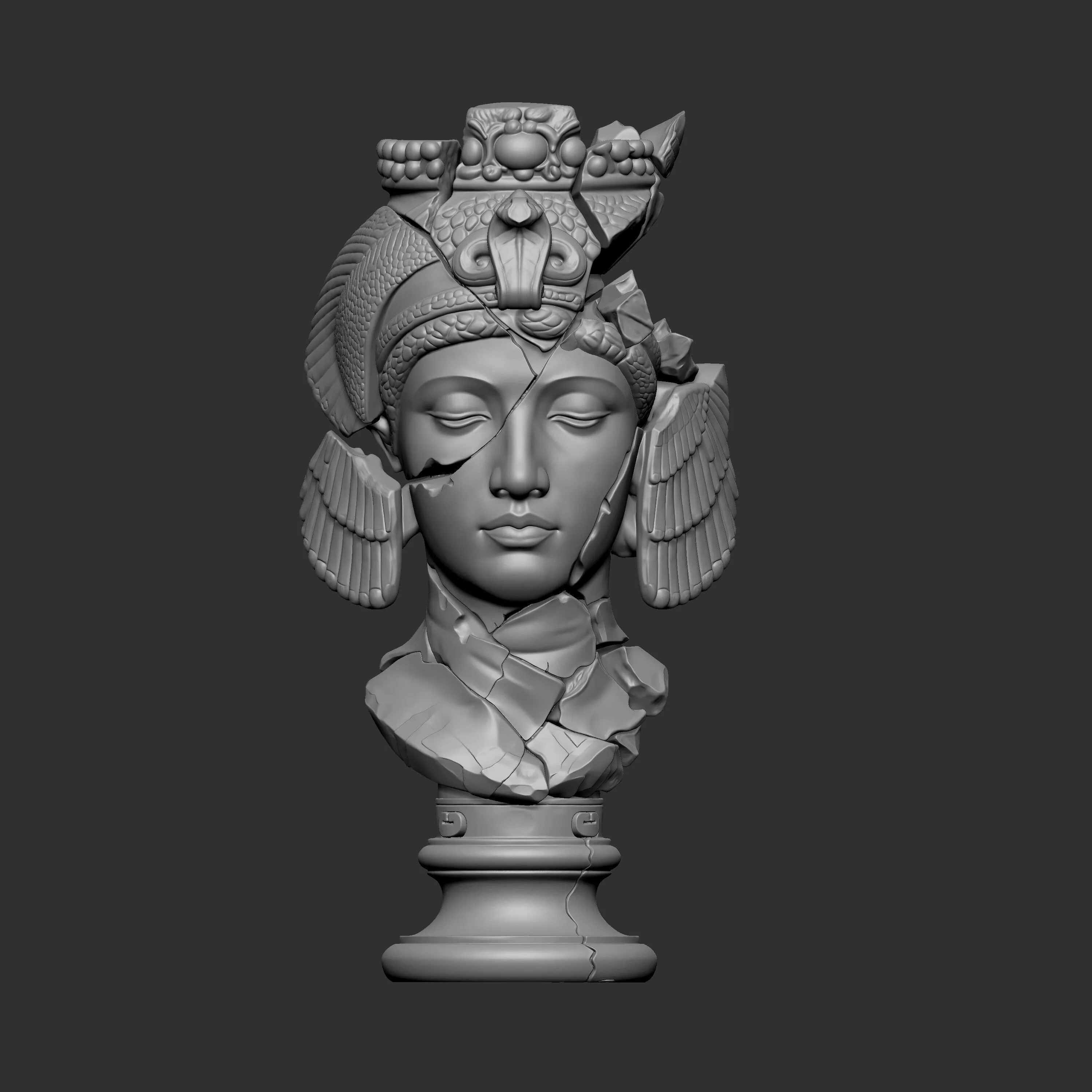 female bust designed 3D print model