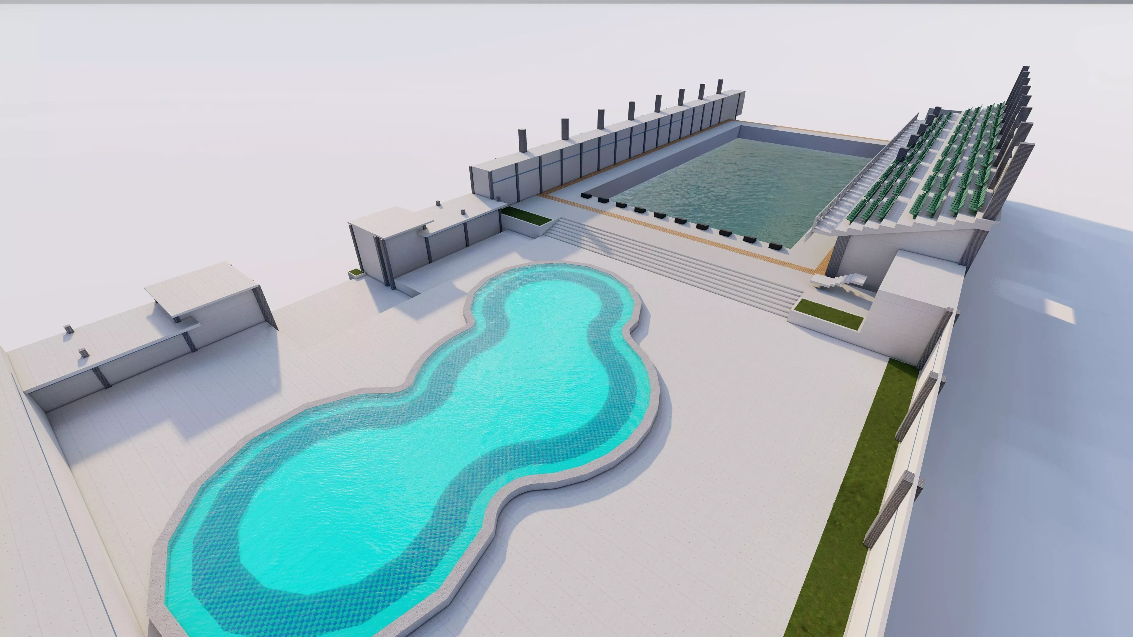 Swimming pool-stadium pool 3D model