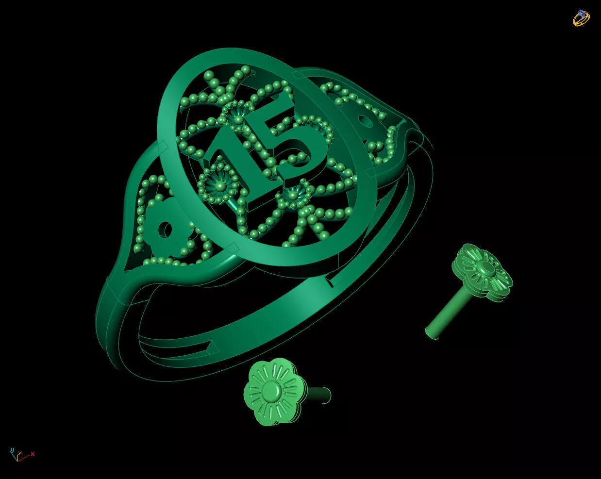 15 Anos Filigree Quinceanera Ring 3D print model