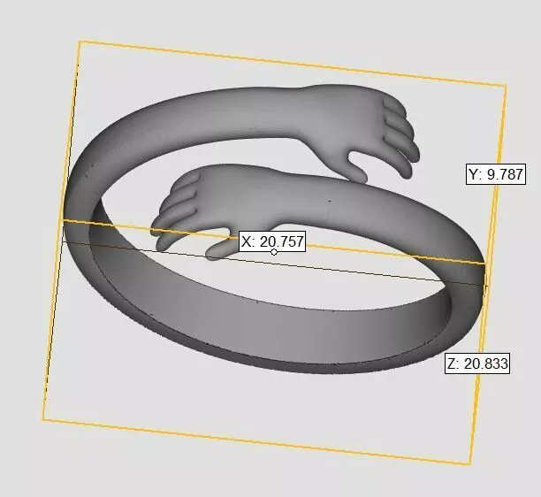 Hugging Hands Bypass Shank Ring 3D print model