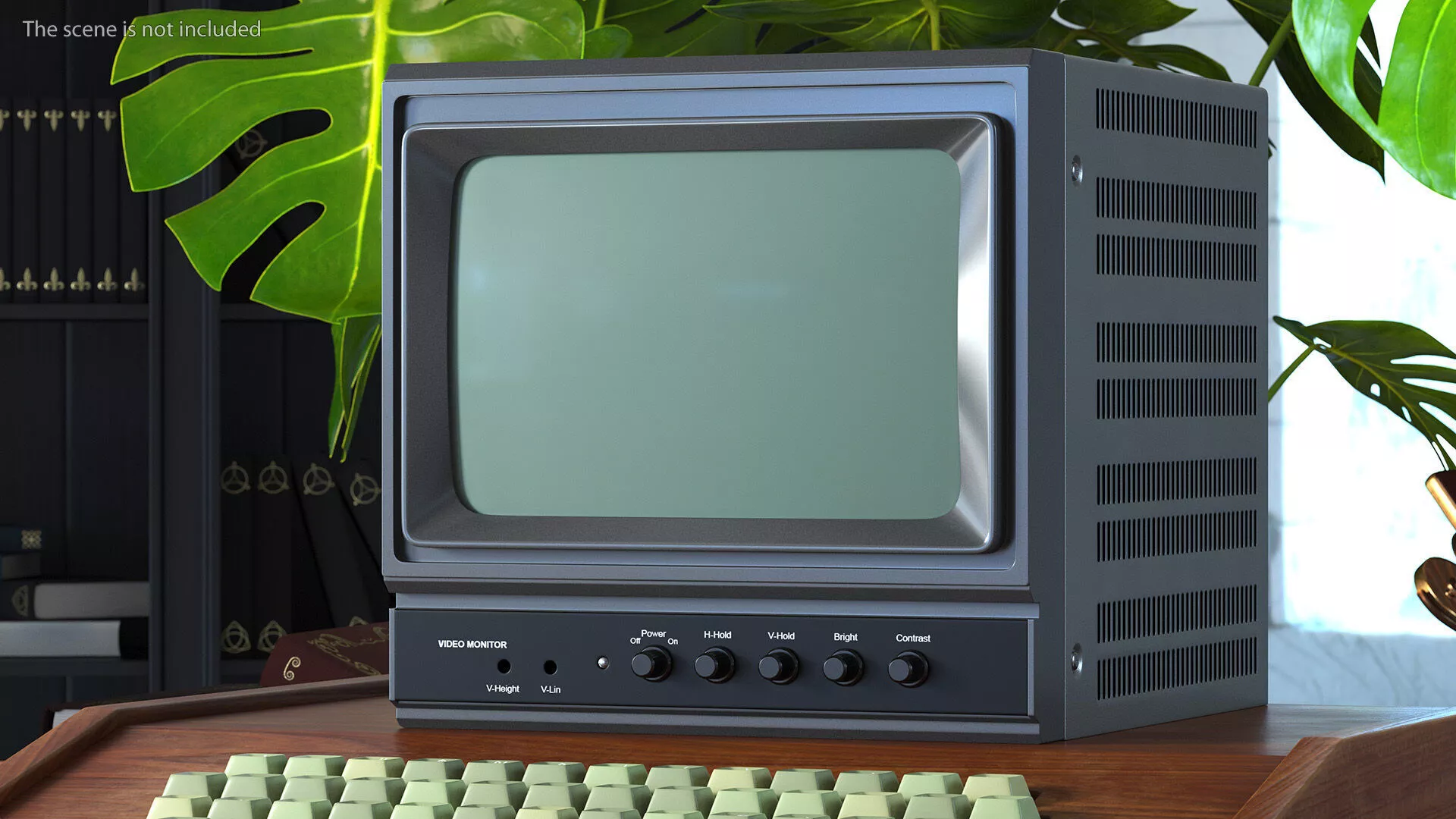 Vintage Black And White Video Monitor 3D model
