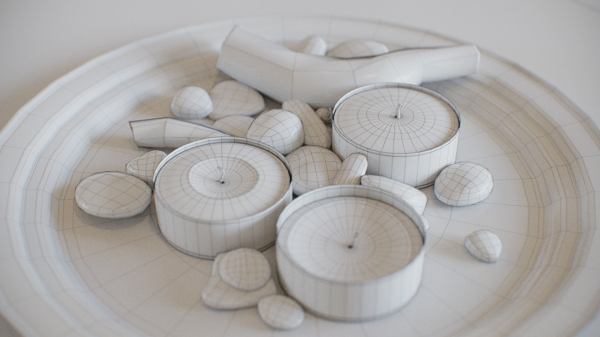 Table Wooden Living Room - Fully Decorated PBR Scene Low-poly 3D model_16