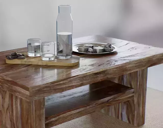 Table Wooden Living Room - Fully Decorated PBR Scene Low-poly 3D model Table Wooden Living Room - Fully Decorated PBR Scene Low-poly 3D model