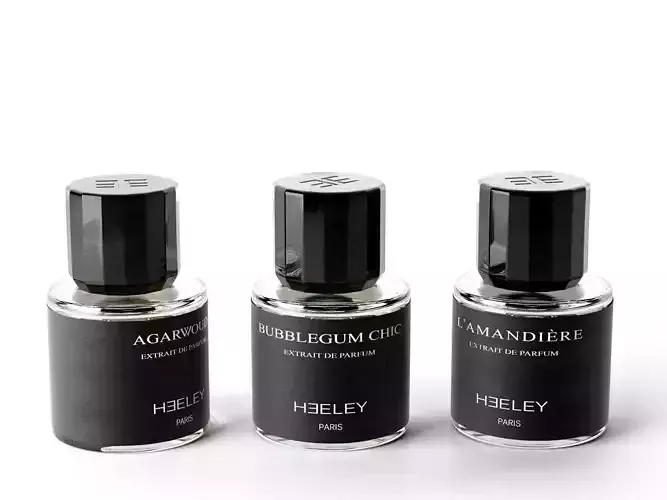 Perfume Set three bottles of 3D model