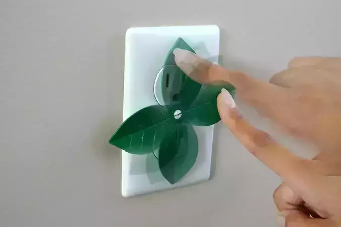 Leaf shaped outlet cover 3D print model