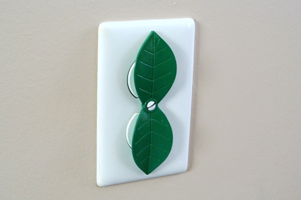 Leaf shaped outlet cover 3D print model_2