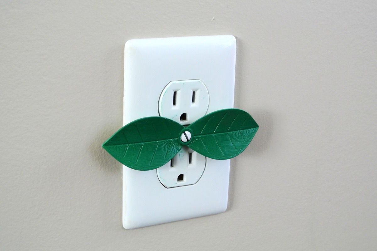 Leaf shaped outlet cover 3D print model_1