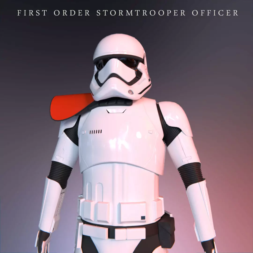 Stormtrooper officer - First Order Low-poly 3D model_0