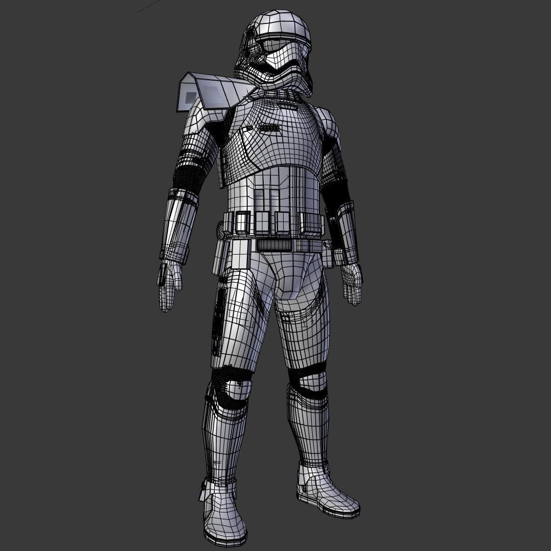 Stormtrooper officer - First Order Low-poly 3D model_16