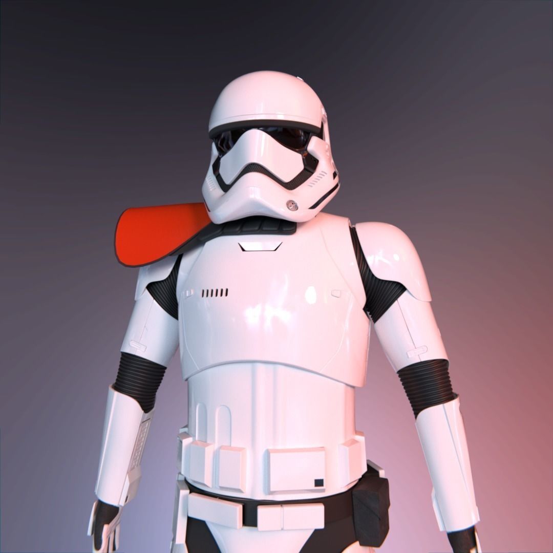Stormtrooper officer - First Order Low-poly 3D model_1