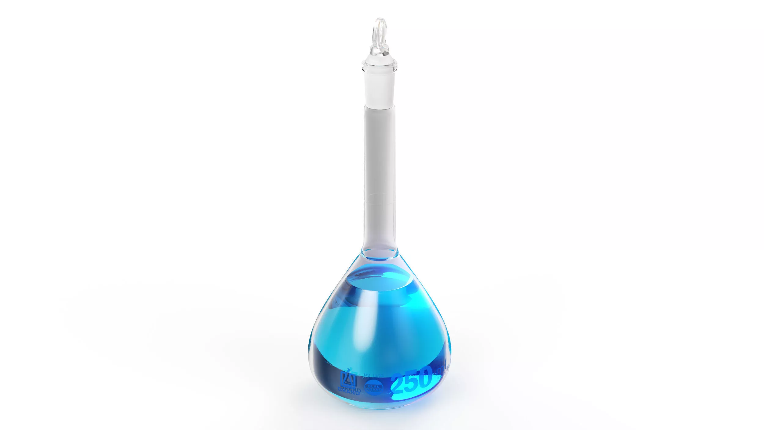 Volumetric Flask 250ml Blue Liquor 3D model
