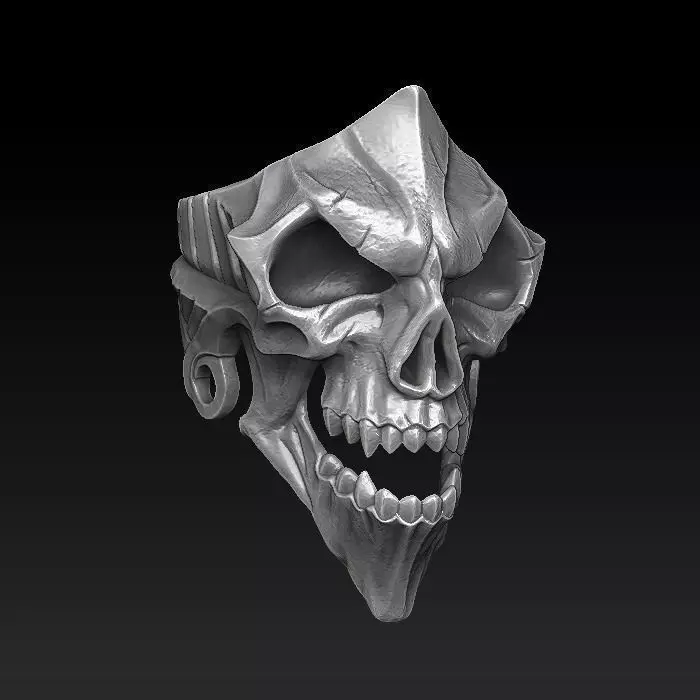 Ring - Skull 01 3D print model_0