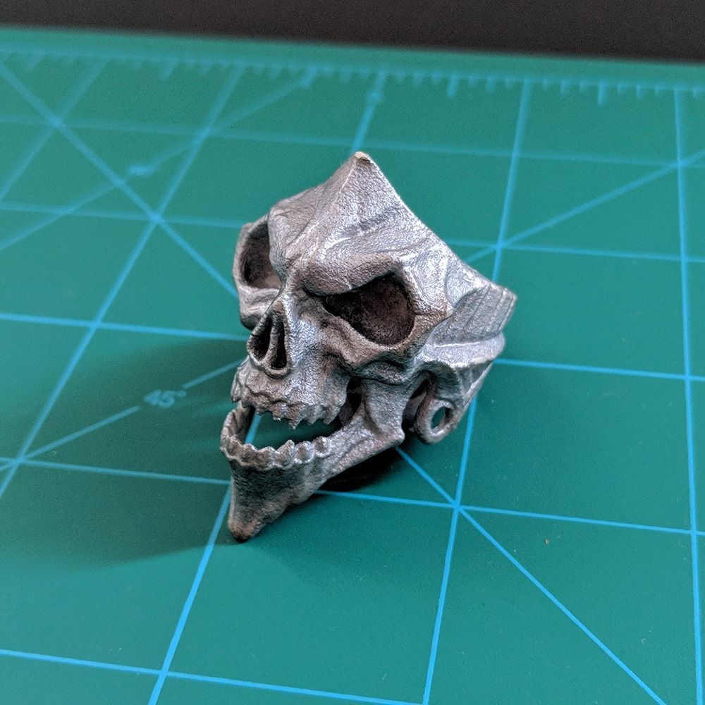 Ring - Skull 01 3D print model_3