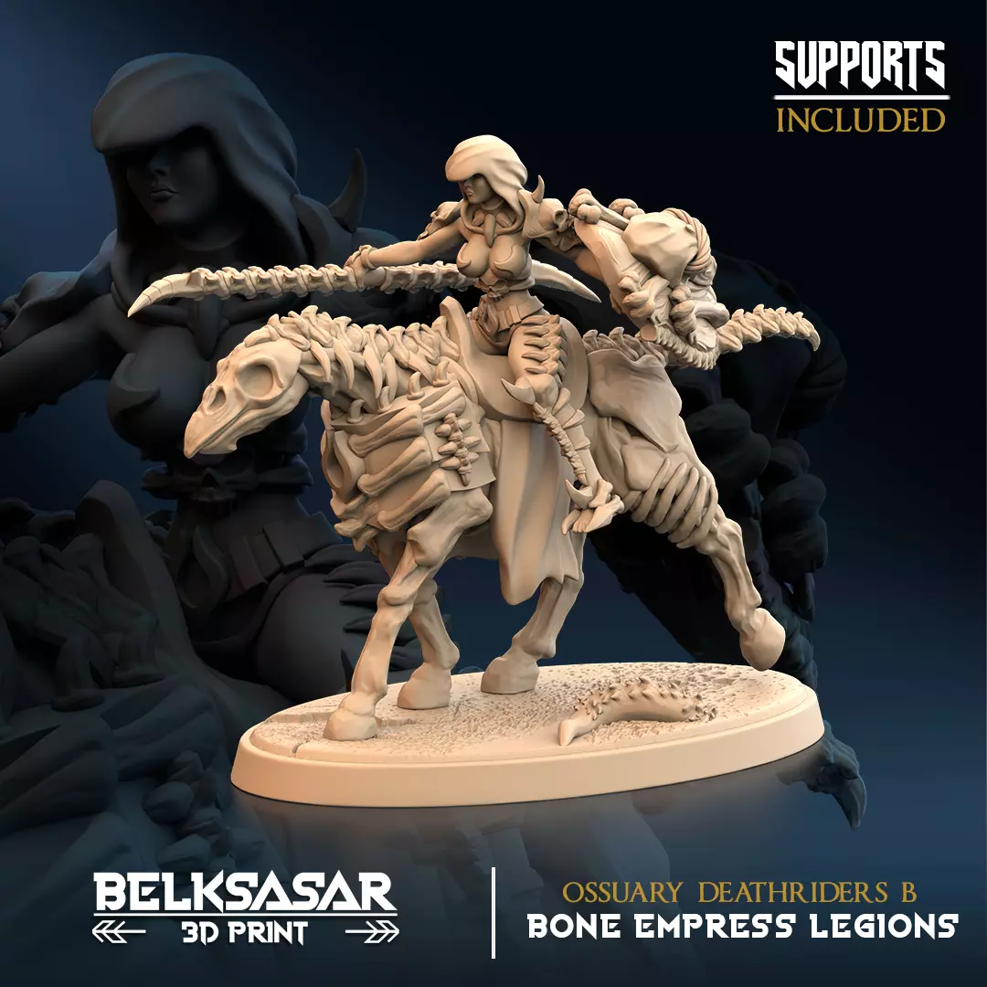 Skeleton Cavalry - Ossuary Deathriders B 3D print model