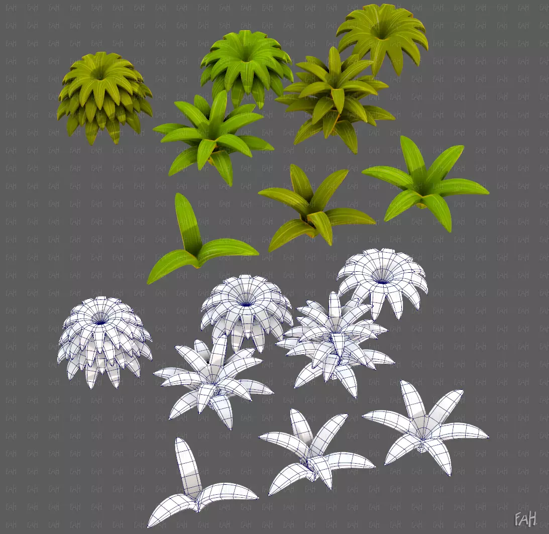 Trees Cartoon V69 Low-poly 3D model