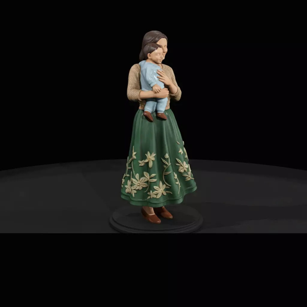 Mother and Child Figurine 3D print model