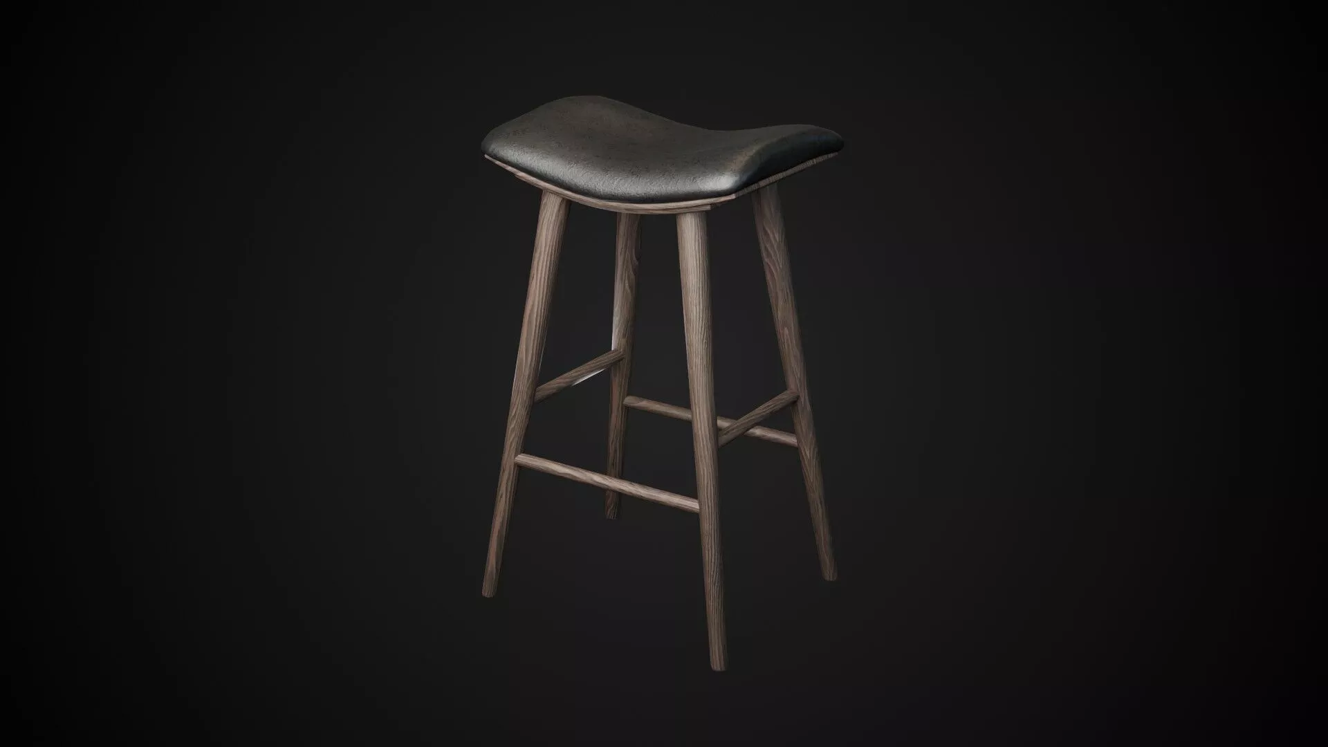 Saddle Stool Low-poly 3D model