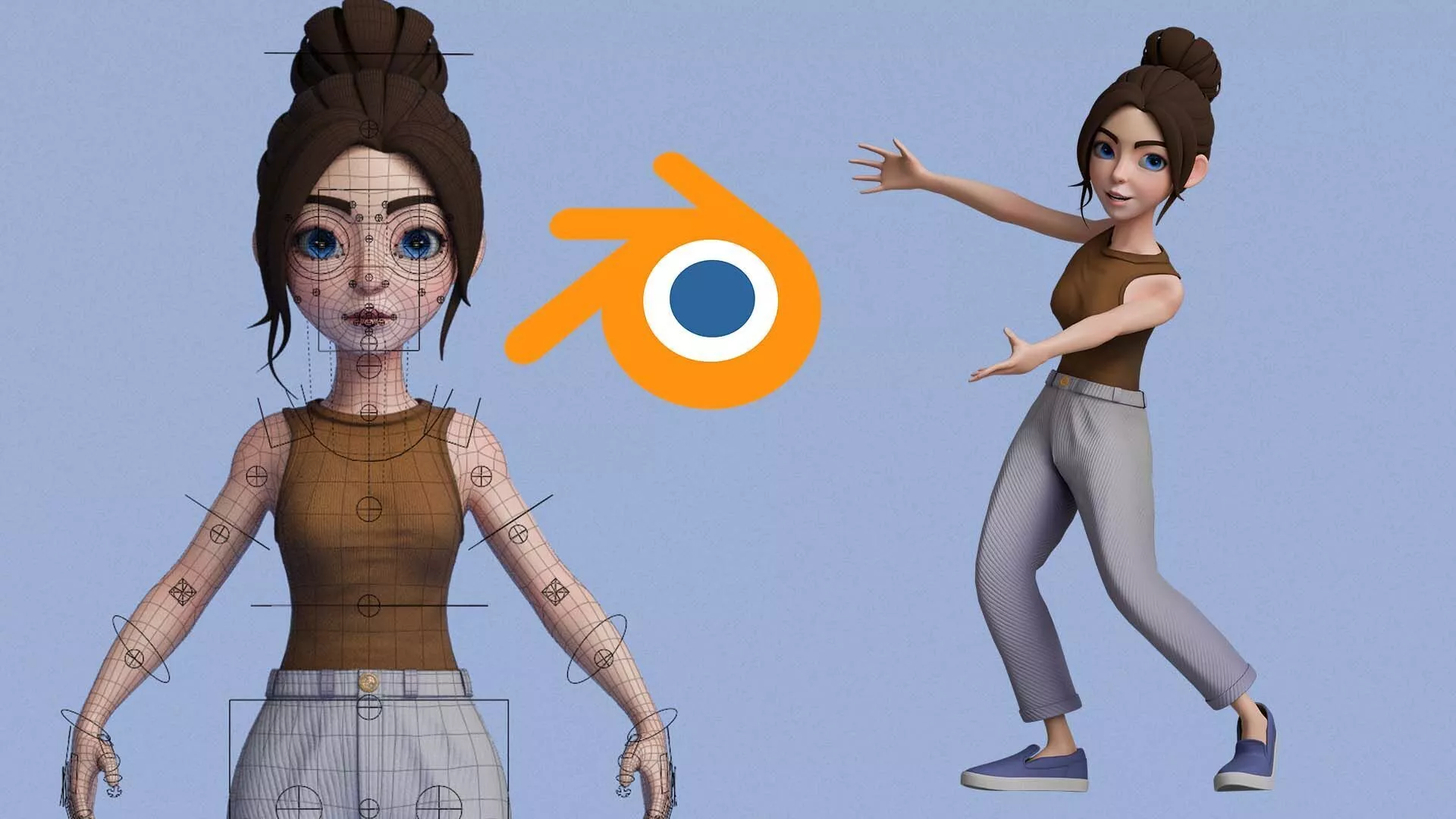 Girl Character Stylized Low-poly 3D model