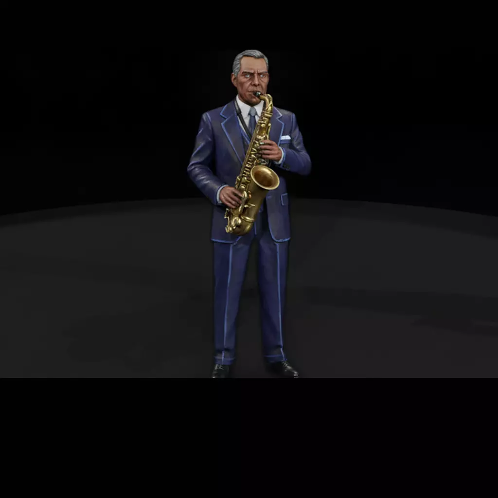 Tenor Saxophone Musician Big Band 3D print model