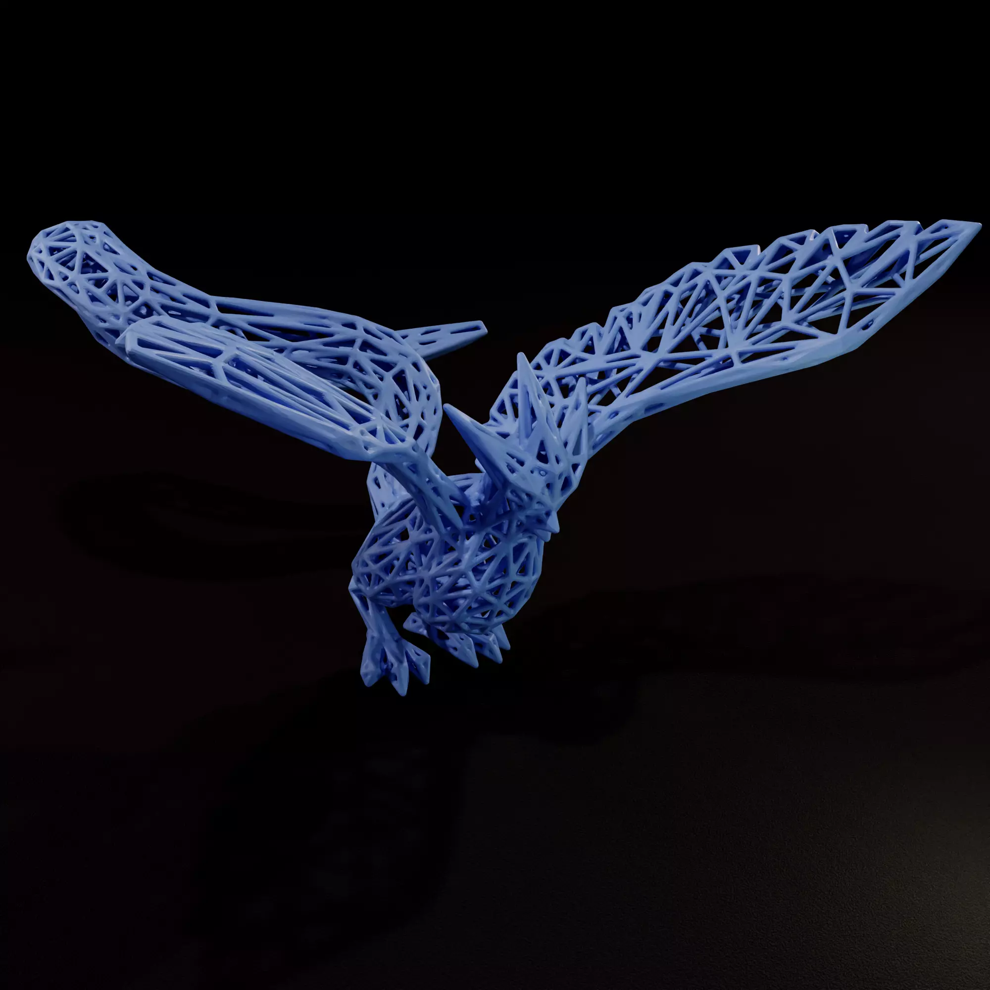 Voronoi Articuno Geometric Legendary Bird Sculpture 3D print model