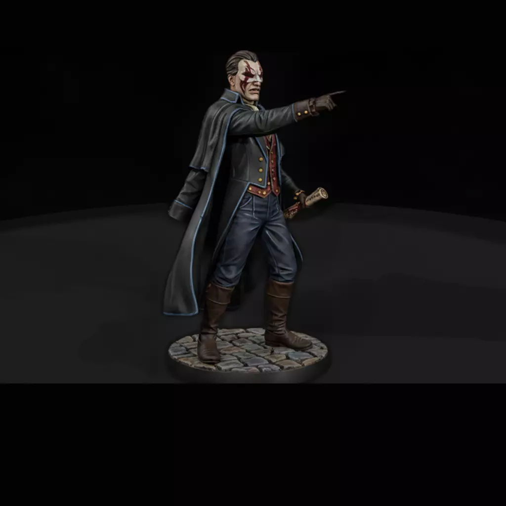 Masked Stage Villain Pointing Pose 3D print model