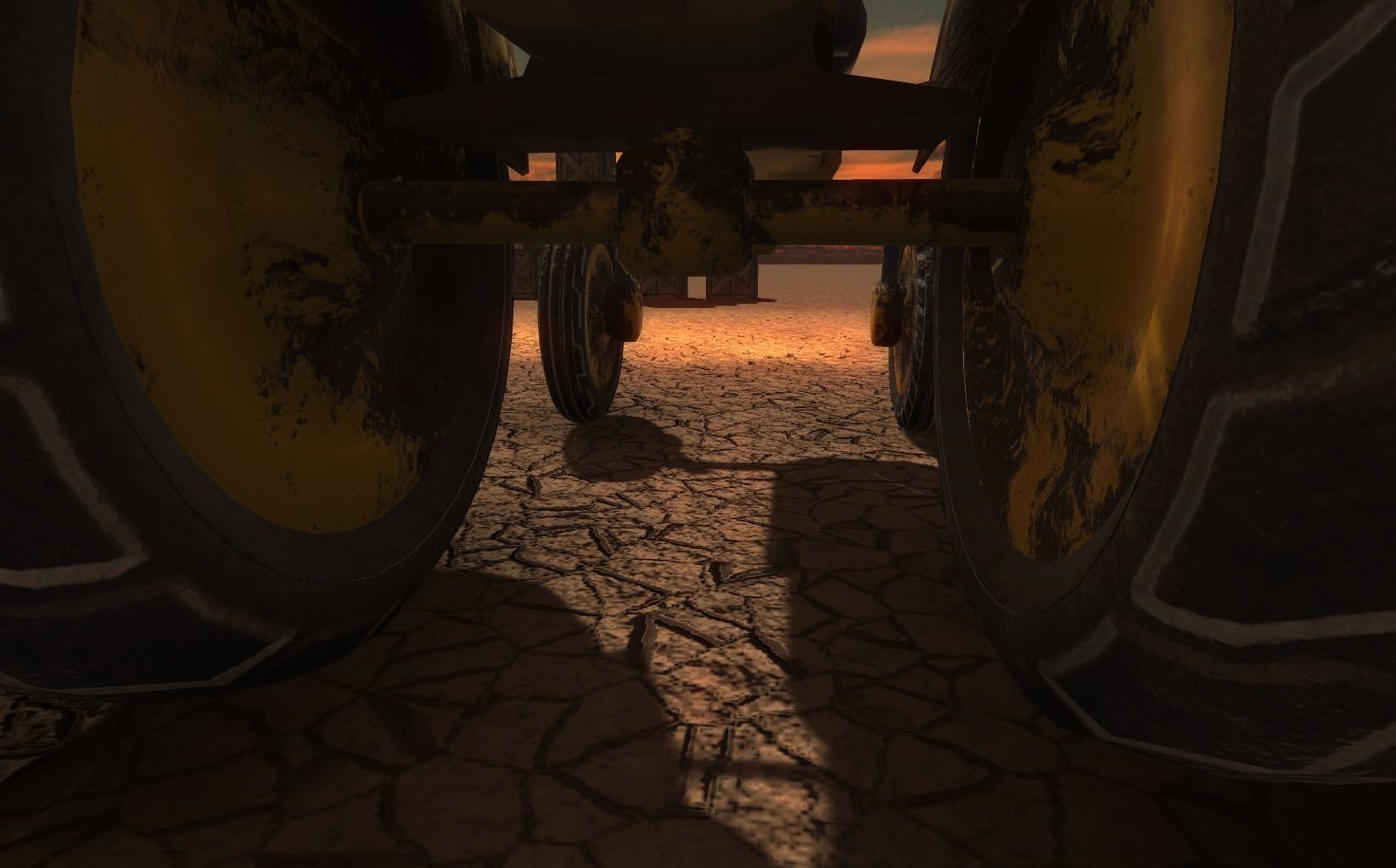 Old Tractor Game Ready Low Poly Low-poly 3D model_13