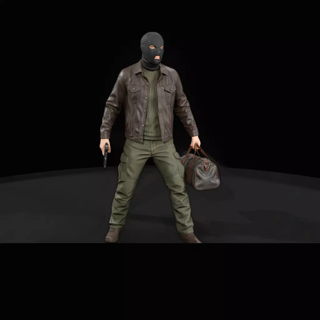 Masked Robber Male Modern Urban 3D print model