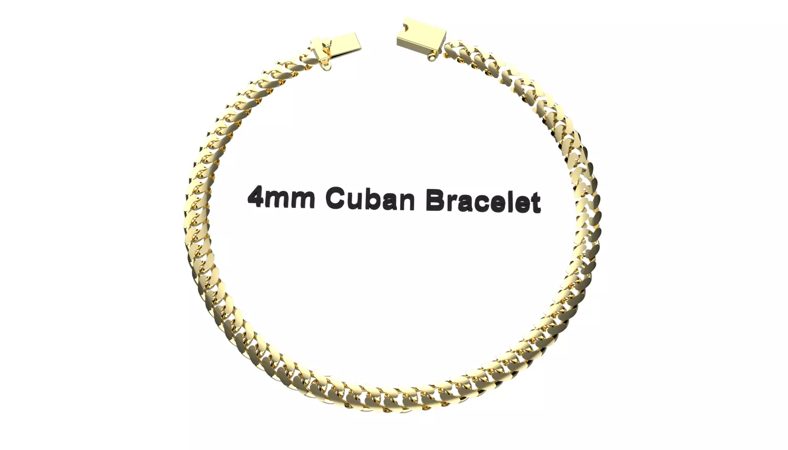 4mm solid cuban chain ready to cast silver and gold 3D print model