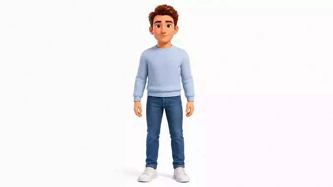 Stylized Male Character Rigged Animated Game Ready