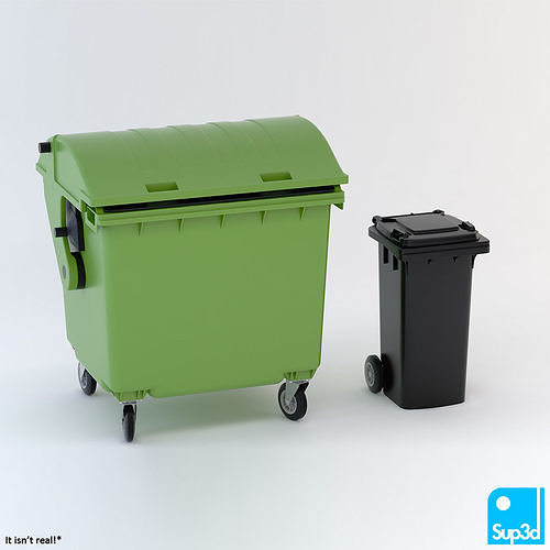 Wheeled-bins 120L 1100L 3D model